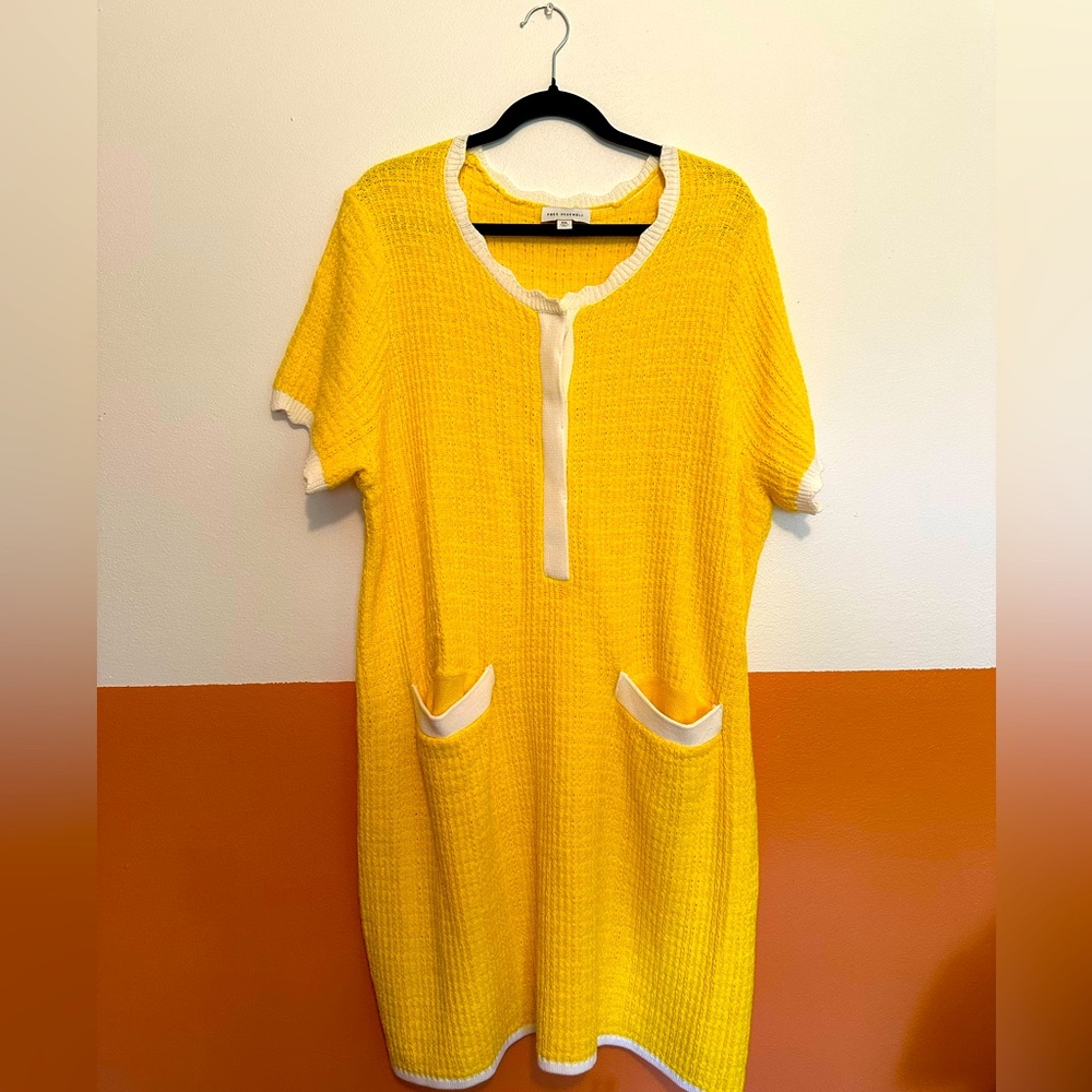 Yellow and white dress